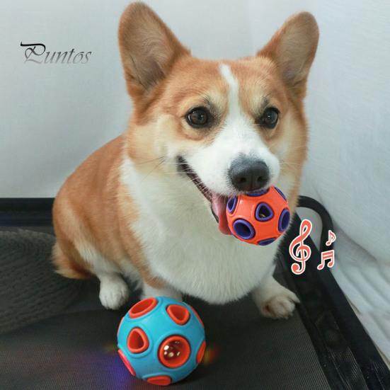 Hundeballer med klokkelyd Gummi hoppende henteball Tyggemotstandsdyktige tenner rengjøring Anemone Interaktiv ball for valper Små mellomstore hunder Interaktiv