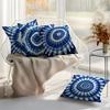 Indigo Mandala Tie Dyeing Cushions Pillowcase Printed Polyester 45X45Cm Throw Pillow Cover Decorative Sofa Cushion Pillowslip