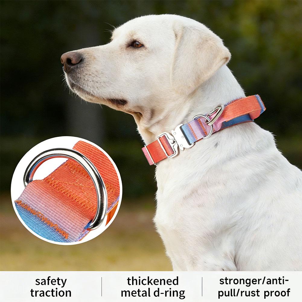Gradient Farbe Taktisches Hundehalsband 3,8 cm Extra Breit Anti-Zug Explosionsgeschützt Verstärktes Trainingshalsband für Große Hunde