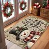 Christmas Carpet Doormat Carpet For Live Room Snowman Pattern Bedside Floor Mat Outdoor Carpet Welcome Mat