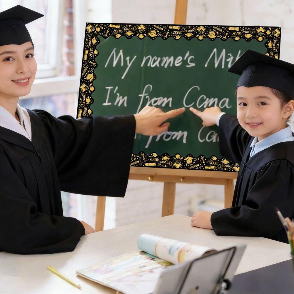 10/21m Wall Decoration Stickers Graduation Season DIY Blackboard Border Stickers Self-Adhesive Photo Frame