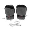 Electric USB Heated Gloves Double Side Heating Keep Warm Fingerless Hands Gloves Mitten with Cover