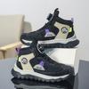 Fashion Green Children's Sports Shoes Knob Design High Top Sneakers Boys Girls Outdoor Non-slip Platform Sneakers Kids Trainers