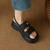 Summer women's platform sandals women's one-pedal rubber soft sole comfortable size sandals national style Roman sandals women