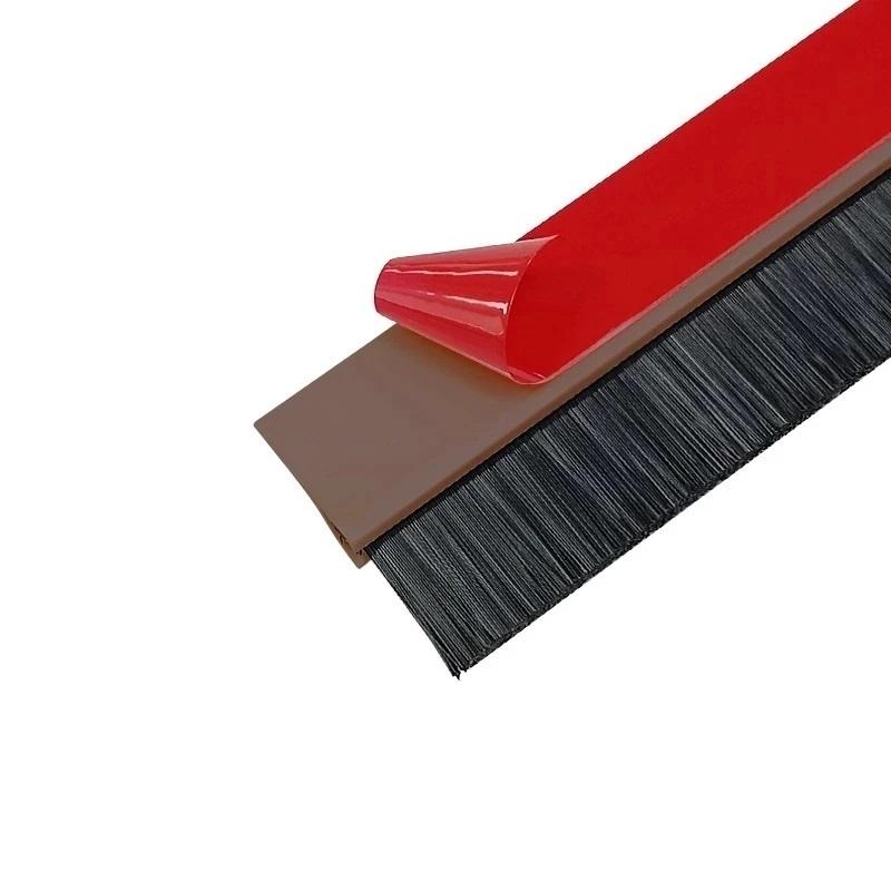 Door Bottom Seal Brush Durable PVC Sealing Strip Anti-Insect Dust Proof for Sliding Garage Door Weather Stripping