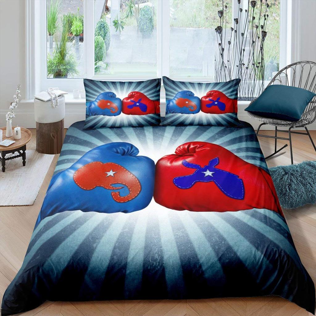 Boxen Königin Bettbezug Gamer Wettbewerbs Sport Bettwäsche Set Galaxie Hell Bunt Steppdeckenbezug Polyester Bettdeckenbezug