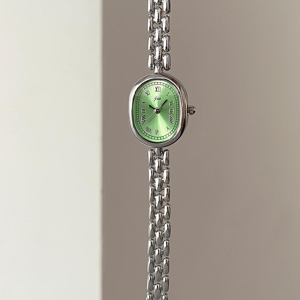 Ceas de damă autentic Jingwei Oval Vintage cu cuarț și brățară retro romană din aliaj