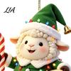 Reusable Christmas Party Favors Cute Animal Ornament, 2D Flat Sheep Dog Double-Sided Tree Hanging Supplies Acrylic Xmas Decoration for Lovers Holiday