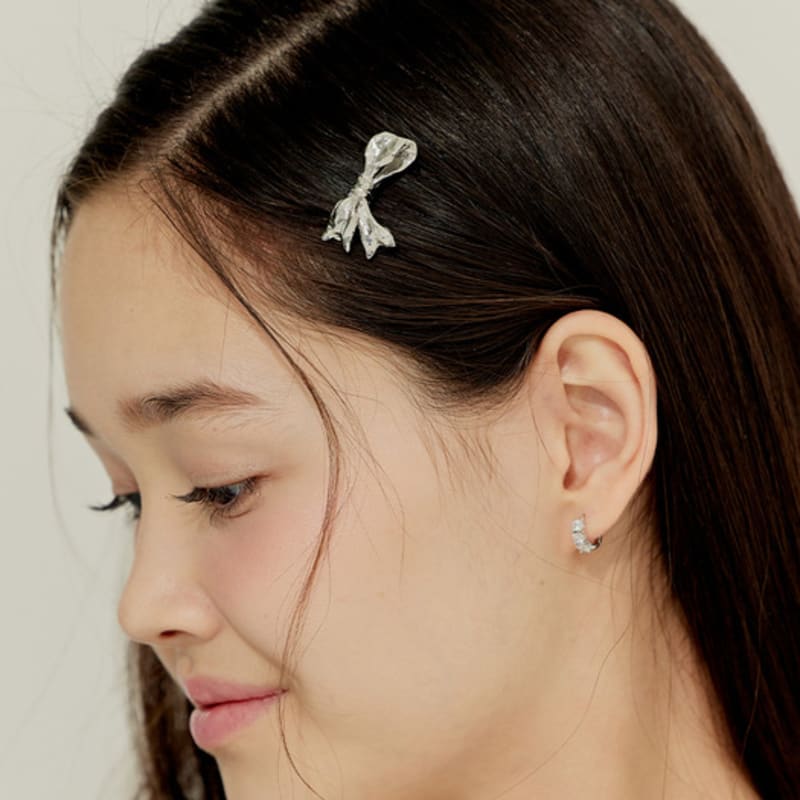 

murmur Metal ribbon hair pin set gold