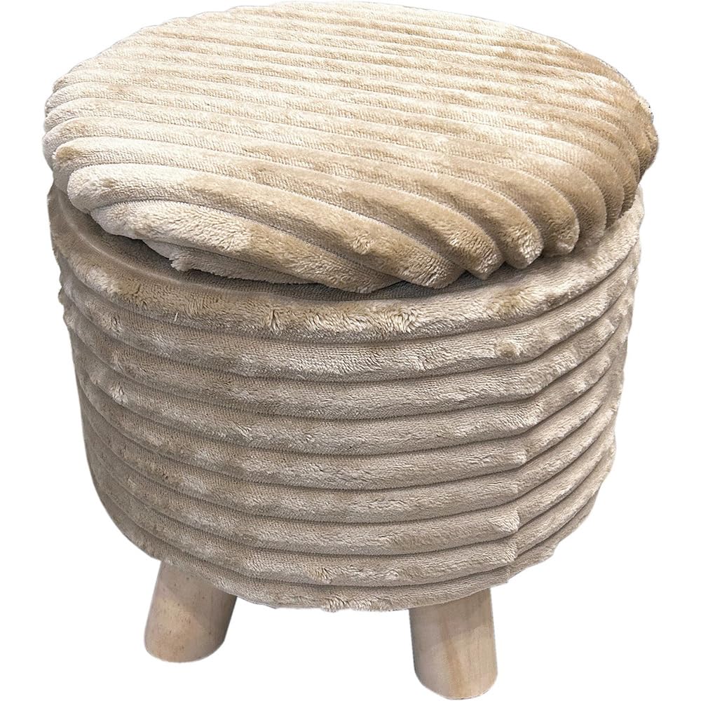 Beige flannel stool with storage 7550₽