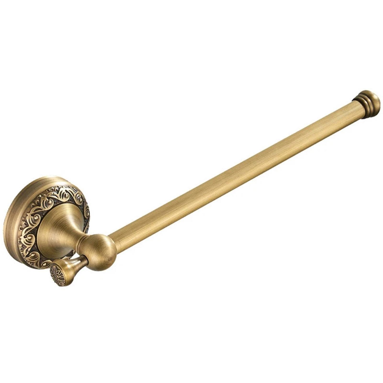 

29cm Towel Organizers Vintage Embossed Bathroom Towel Rack with Screws Hardware Rustproof Metal Single Towel Rod Hanger 1