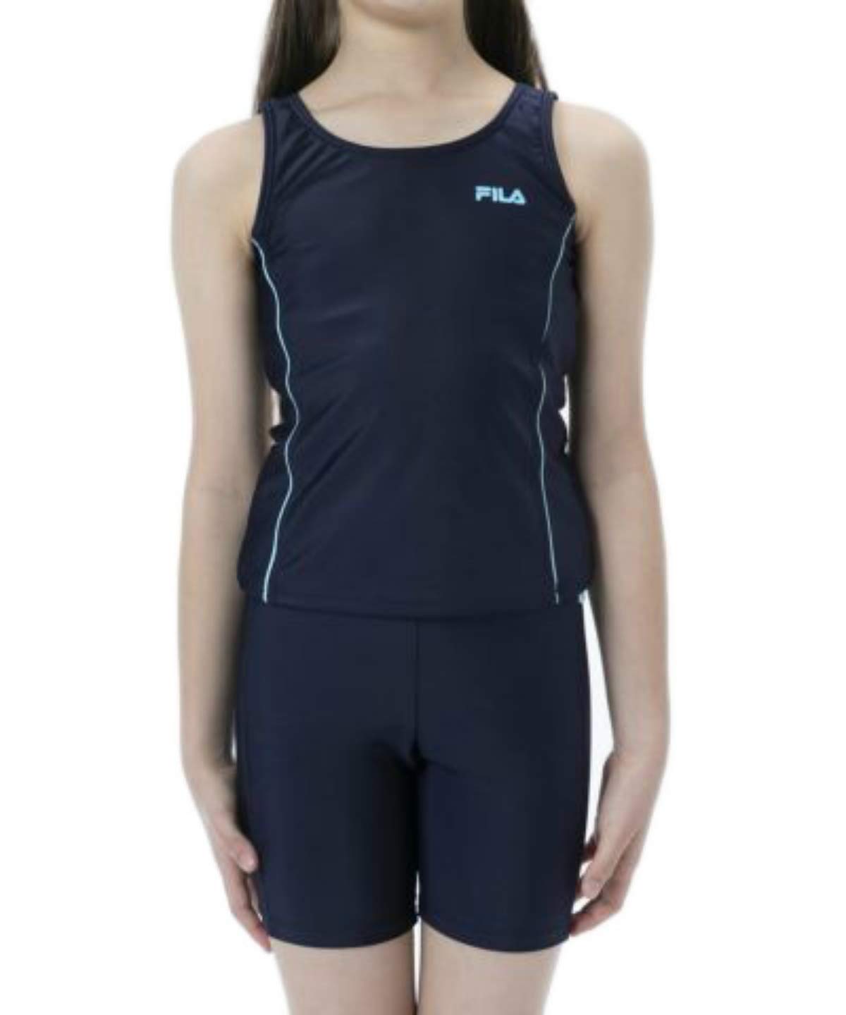 

Школьный раздельный купальник танкини топ и низ темно-синий x размер 160 [FILA] Купальник, Комплект, 125686, Девочки, Сапфировый,