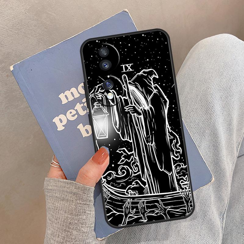The Hermit Tarot Card Grim Horror Case For Honor Magic 5 6 7 8 Pro Cover For Honor 200 400 Lite 50 70 90 X8a X8b X9a X9b X9c