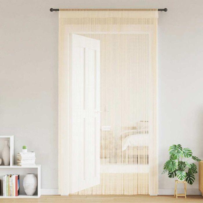 VidaXL Rideau en fils 2 pcs 100 x 250 cm Crème
