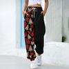 Women's Christmas  Print Casual Pants Drawstring Elastic Waist Drawstring Pants WIth Pockets