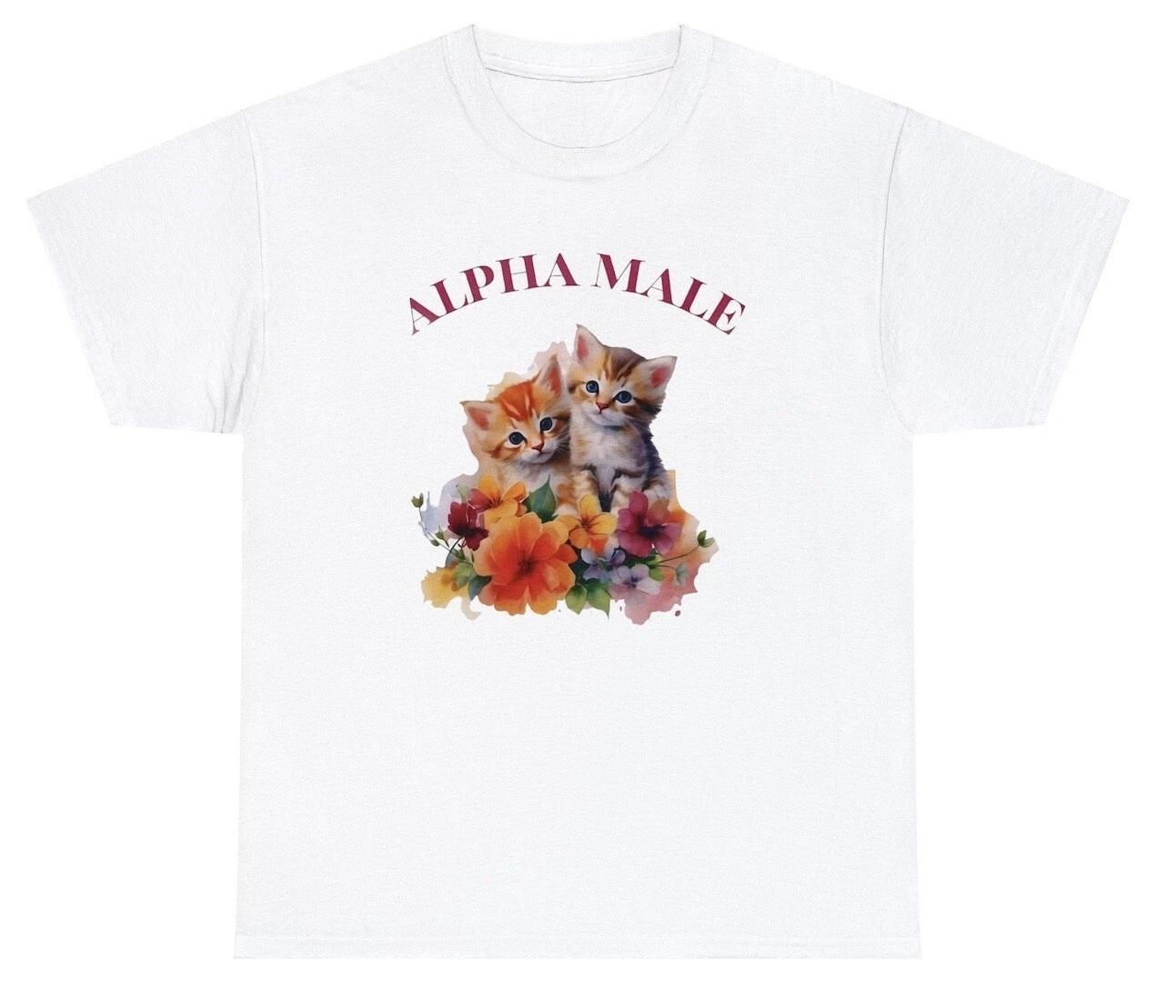 Alpha Male Cat T Shirt Funny Sarcastic Ironic Kitten Meme Humor Novelty Tee XL