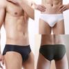 U Convex Solid Color Breathable Man Briefs Ice Silk Low-Waist Male Underwear for Inside Wear