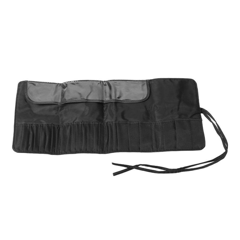 

26 Holes Makeup Brush Case Large Capacity Waterproof Makeup Brush Organizer Black Portable Cosmetic Tool Storage Bag Travel
