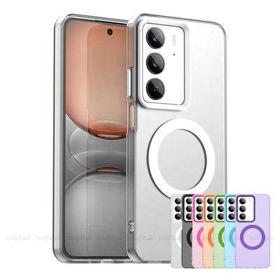 Pro Realme C75 Pouzdro Kryt Realme C75 Capas Zadní strana telefonu Bezdrátové nabíjení Prstencové Magnetické Matné Průhledné Pouzdro OPPO Realme C75
