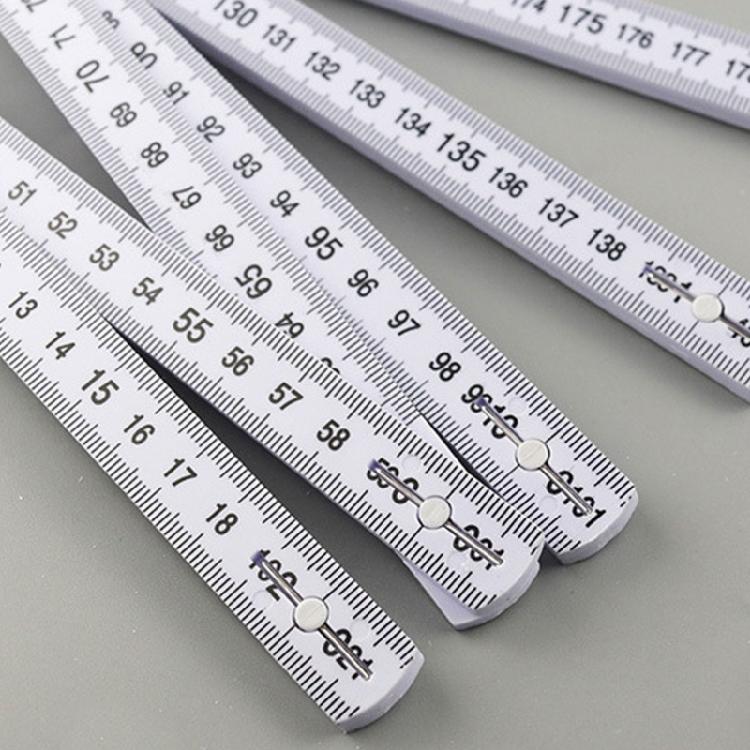 2Pcs Lightweight 2 Meter Foldable Ruler Plastic Measuring Ruler Teaching Aid for Professional & Person Measuring Tasks