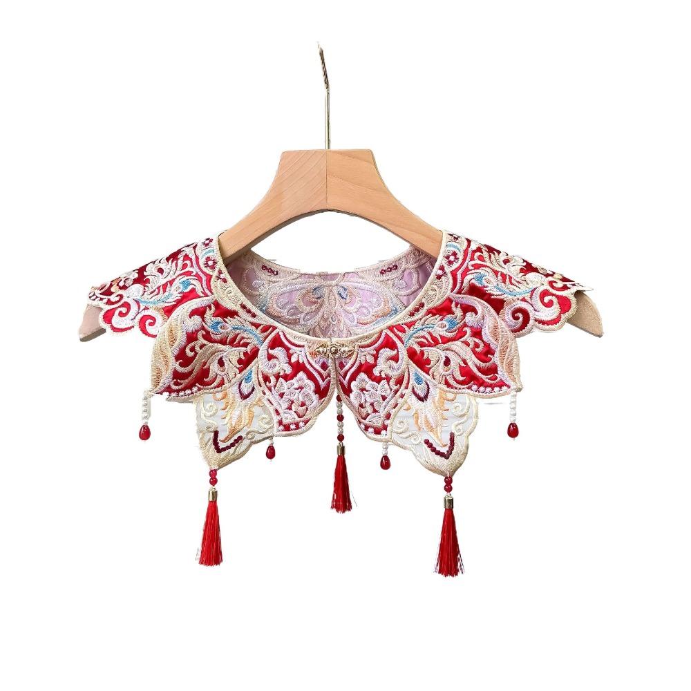 Elegant Lace Shawl Embroidery Design Detachable Collar Unique False Collar  Cultural Wear