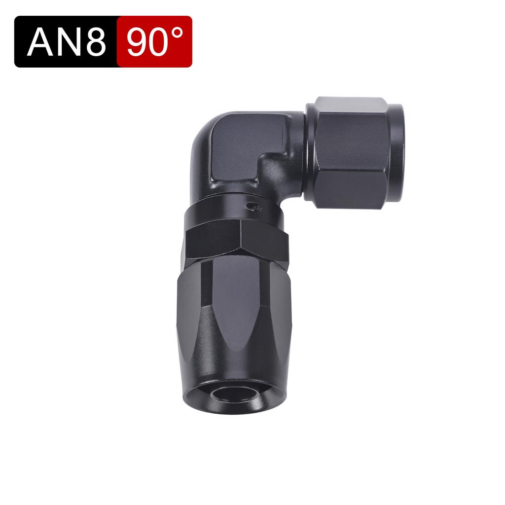 Black 45 Degree 90 Degree Aluminum AN4 AN6 AN8 AN10 Forged Type Swivel Hose End Fitting Adapter For Car CPE Oil Cooler Fuel Line