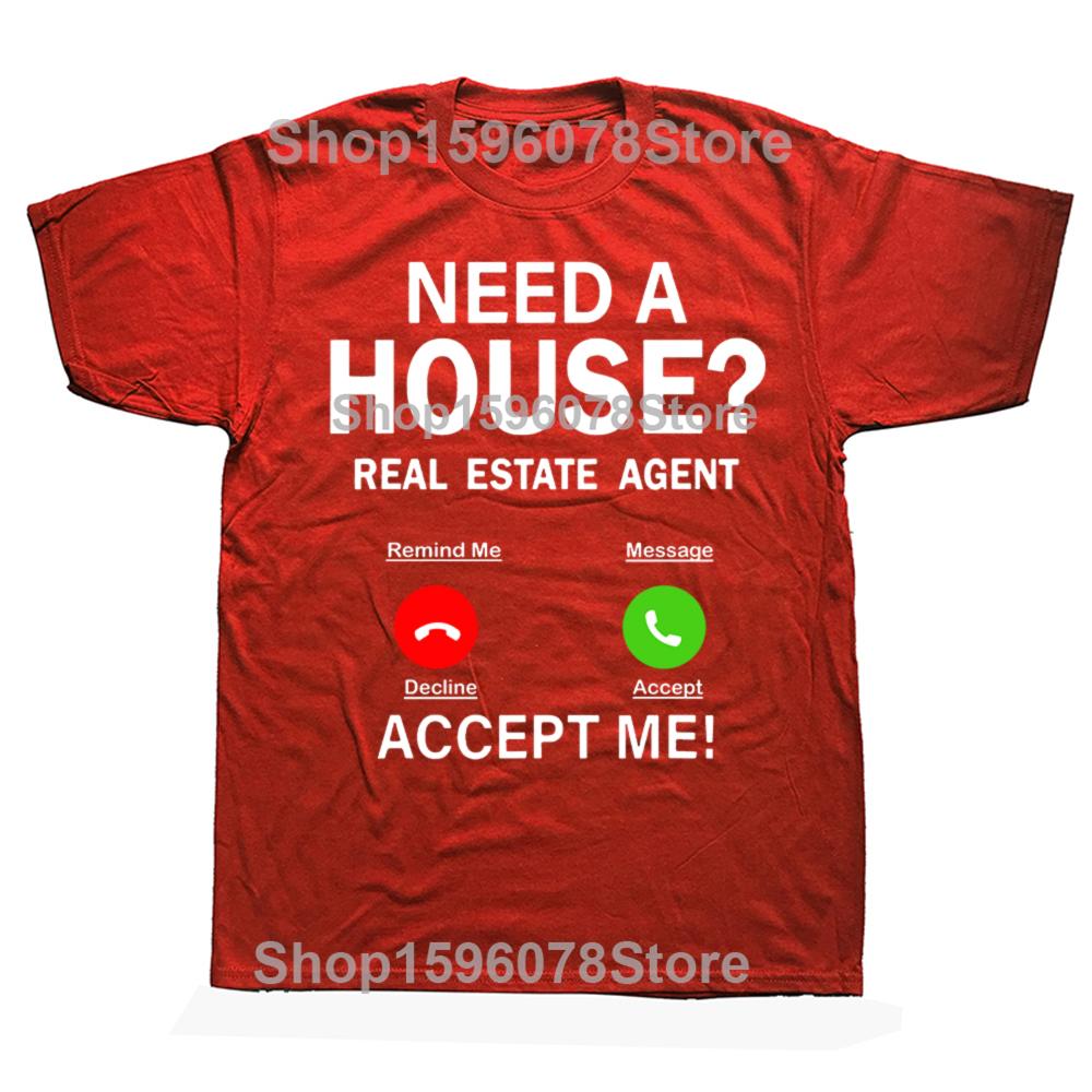 Смешная Футболка  Нужен Дом  для Агента по Недвижимости 100% Хлопок Мужская Женская Мода Повседневная Футболка Свободная Оверсайз Уличная Одежда Футболка S