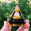 Amethyst Crystal Pyramid Healing Orgonite Chakra Energy Orgone Ornaments Home