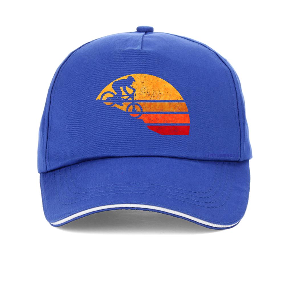 Vintage Downhill Mount MTB Kappe Sonnenuntergang Radfahrer Silhouette Kunst Baseballkappen Mode Outdoor Sport Sonnenhut unisex Snapback Hüte