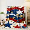 Patriotic Stars Stripes Blanket bedroom Blanket for Livingroom Couch lunch break Soft throw for Friend's festival Gift