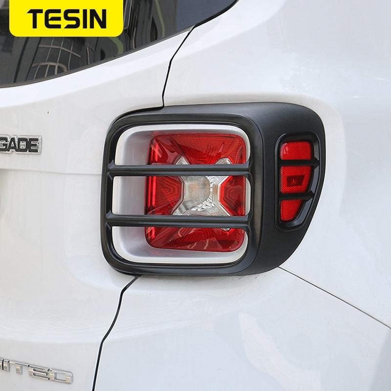 TESIN Lamp Hoods for Jeep Renegade 2016 Up Metal Car Tail Light Guard Cover Accessories for Jeep Renegade Sticker Exterior Parts