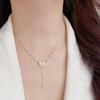 Light Luxury Gentle Versatile Shell Butterfly Fringed Pearl Necklace Temperament Fashion Simple Design Sense Collarbone Chain