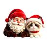 Reusable PVC Window Film Christmas Santa Claus & Cat Static Clings, Waterproof Glass Stickers, Holiday Stickers Decorative Decals for Home Doors Store