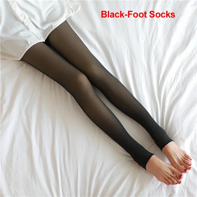 Thicken Warm Tights For Women Winter Thermal Stockings Leggings Sexy Translucent Fleece Velvet Tights Pantyhose Female Pants