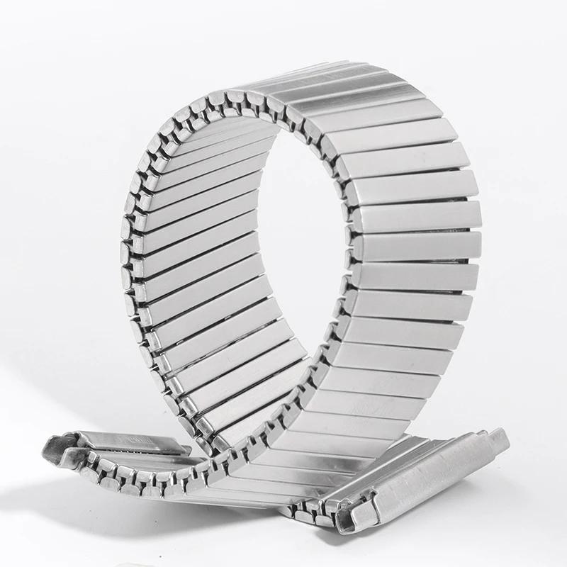 

Elastic Stainless Steel Replacement Strap for Seiko Universal Adjustable Metal Wristband for Rolex Bracelet Straps Accessories 18 20 22mm&XL-length 160mm срібний