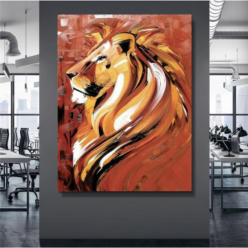 Leinwand Malerei Tier Lion Poster Wand Kunst Gemalt Drucke Drucken Bilder Für Wand Poster Hause Wohnzimmer Dekor Tableau Wandbild