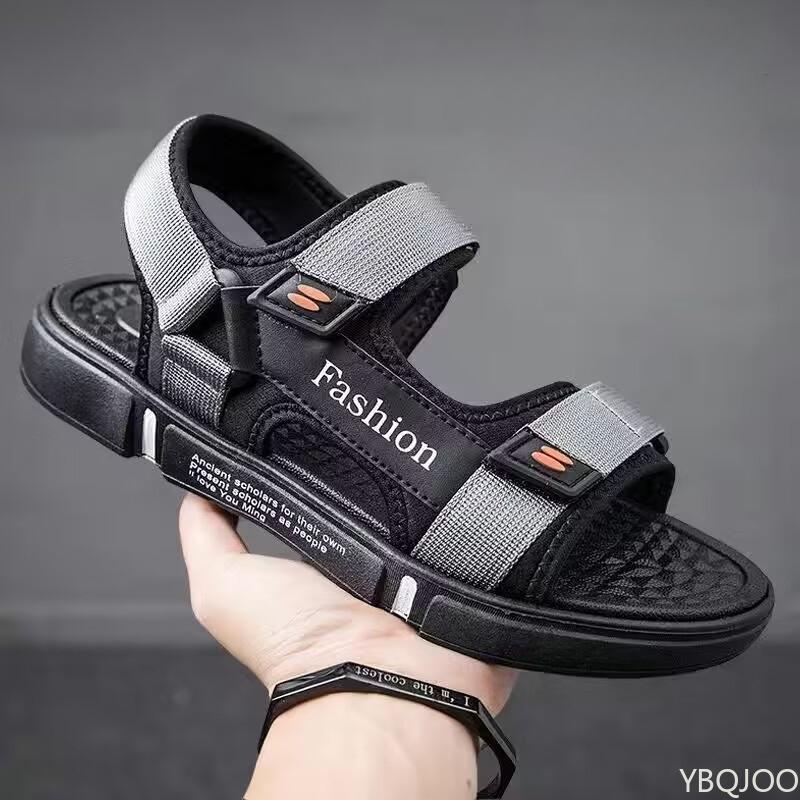 

Мода 2025 Трендовые мужские летние сандалии Новая мода спортивная Повседневная обувь Нескользящие пляжные шлепанцы Мужские Большой размер Sandalias Hombre Zapatos 45 серый