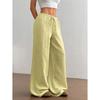 New Fashionable Women's Clothing, Elegant and Versatile, Elastic and Casual, Solid Color Pants, Wide Leg Pants