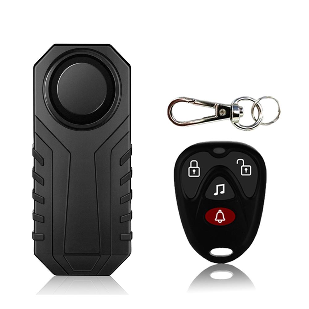 110dB Wireless Bicycle Horn Alarm with Remote Control IP55 Waterproof Anti-theft Bike Motorcycle Scooter Vibration Alarm