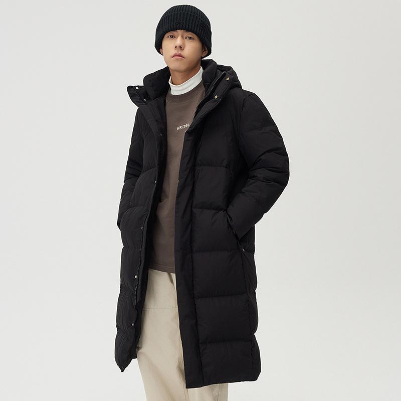 Winter new down jackets for men and women couples medium and long trendy brand hooded jacket new national standard 90 duck down warm coat