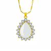 Yi Hua Petal Green Jade & Chalcedony Pendant Clavicle Necklace