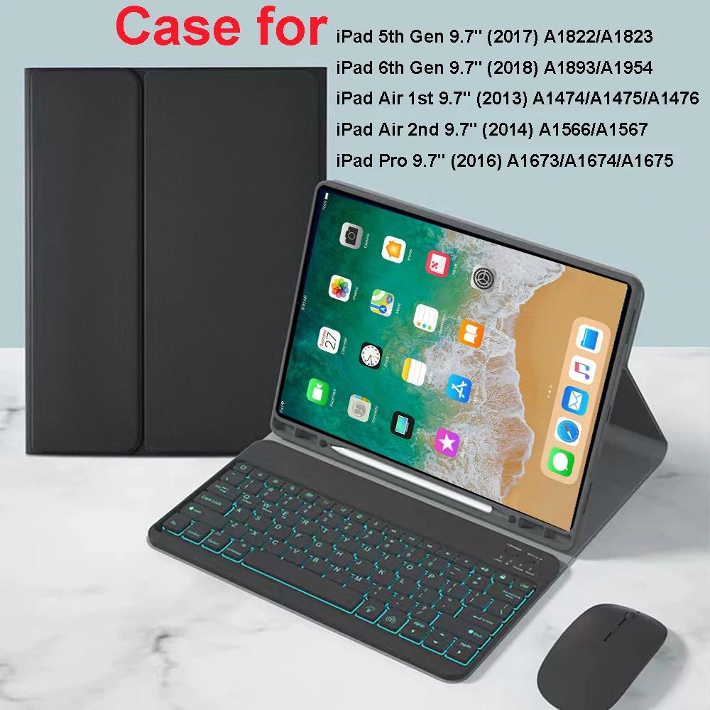 Covers For iPad 5th Gen 6th Gen 9.7 inch Case, Bluetooth keyboard case for iPad Air 1st 2nd Pro 9.7 inch Funda