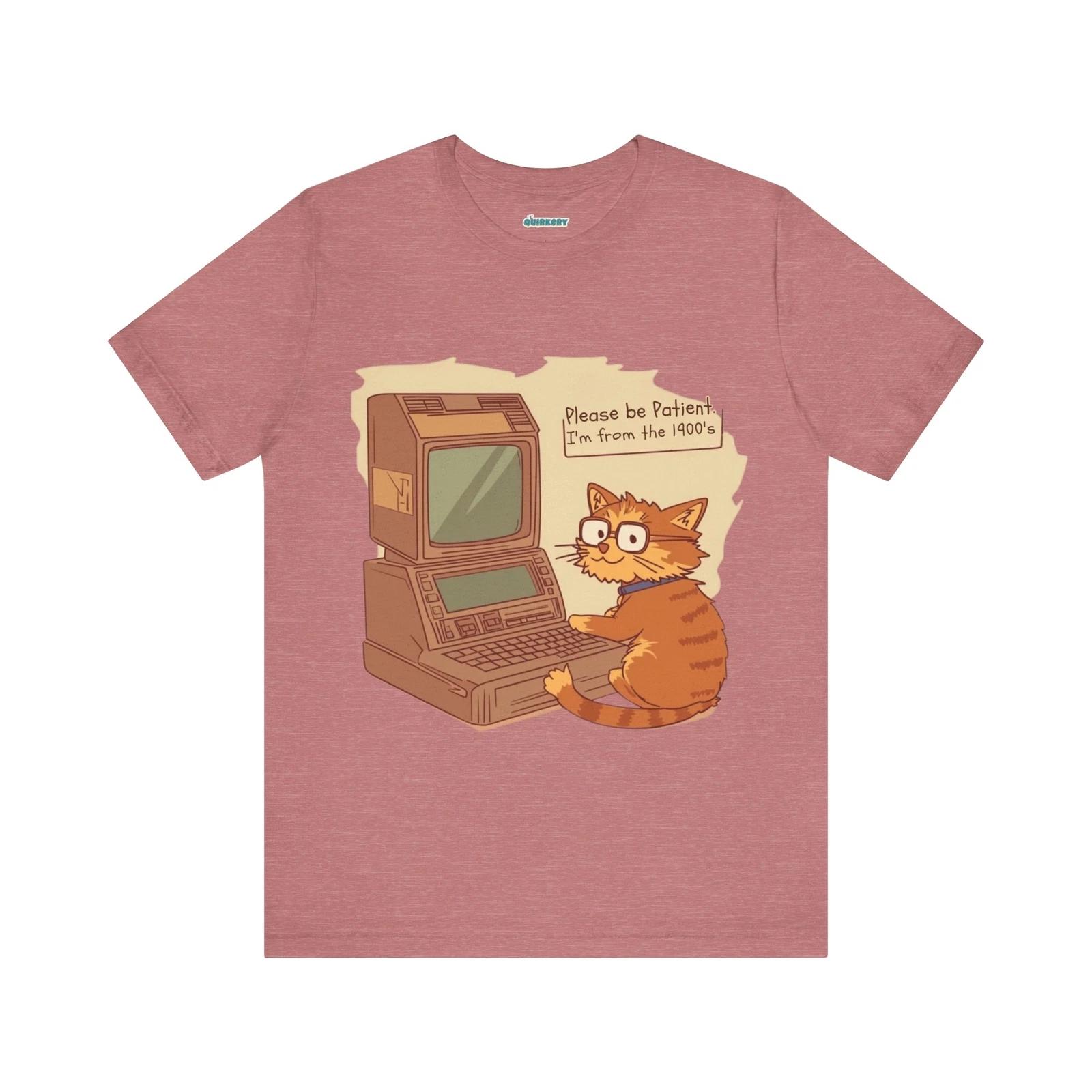 From the 1900s Cat  Shirt – Funny Retro Computer Meme Gift Tee for Millennials 3XL