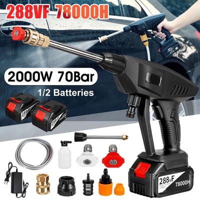 70Bar 288VF Wireless High Pressure Car Wash Washer Gun 2000W 78000H Foam Generator Water Gun Spray Cleaner