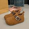 Round Head Heightened Thick-soled Birkenstocks Winter New Small Velvet Cotton Shoes