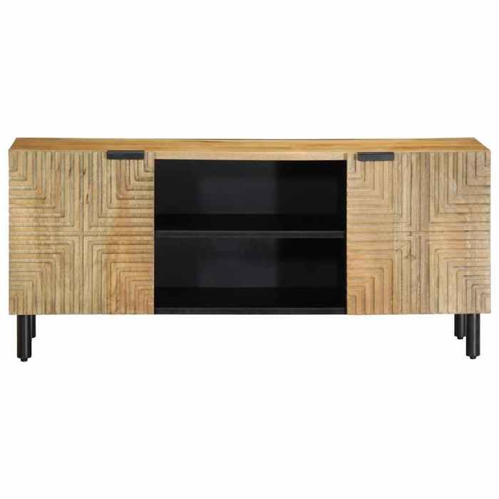 VidaXL Meuble TV marron 105x33x46 cm Bois massif de manguier, banc TV, meuble hifi, centre de divertissement, buffet TV, 4017720