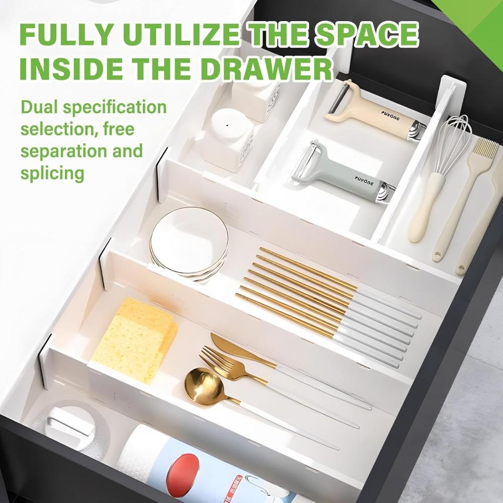 Adjustable Drawer Divider - Heavy-Duty Plastic Expandable and Foldable Storage Box,Suitable for Wardrobe and Drawer Organization