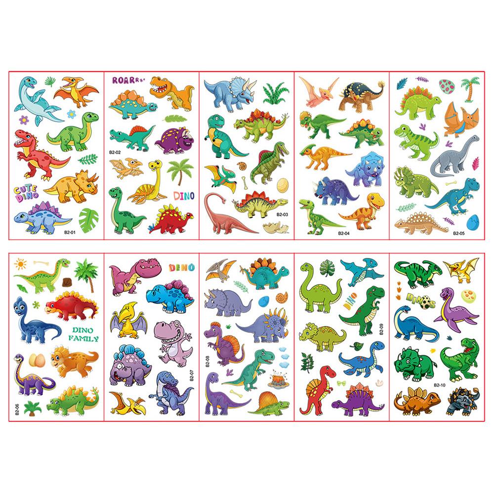 10 Sheets/Set Animal Dinosaur Space Watch Children's Tattoo Stickers Face Arm Body Waterproof Temporary Tattoo for Kids Gift
