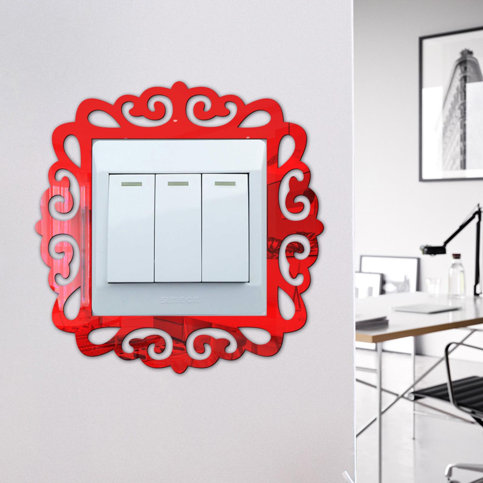 

Рамки для фотографий в стиле зеркала на стене с наклейками для домашнего декора для магазина One Size красный