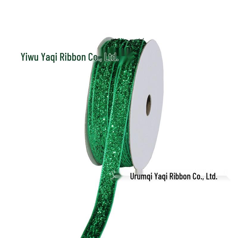 1cm Flocked Ribbon for Gift Wrapping & Costume Decoration - Non-Elastic, Shiny Woven Design